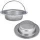 thumbnail image 1 of Colador para fregadero de cocina, paquete de 2 cestas coladoras para fregadero con asa, 4,5 pulgadas de diámetro, acero inoxidable, libre de óxido y apto para lavavajillas, 1 of 5