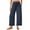 A02_Navy, variant on Yghzkop Sweatpants Women Summer Solid Color Casual Pants High Waisted Drawstring Trousers with Side Pockets Straight Wide Leg Sports Yoga Cropped Pants