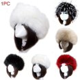 thumbnail image 3 of Bandeau pour femme en fausse fourrure - Pour l'hiver - Chaud - Rglable - Accessoire de cheveux pour l'extrieur, l'quitation, la marche, le ski - Blanc, 3 of 5