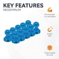 thumbnail image 3 of Medium Blue Acrylic Push Pin Magnet - 15mm dia x 21mm tall (1 Pack of 10), 3 of 4