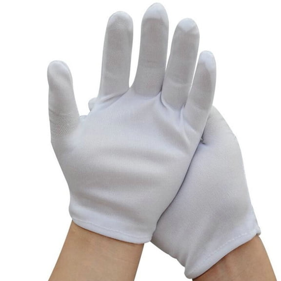 6 Pairs White Gloves Basic Disposable Set Cotton Latex For Cleaning Handling Protective Various Tasks