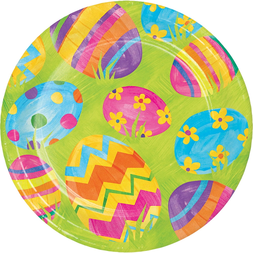 Easter Egg Toss 8 Ct 7" Dessert Cake Paper Plates