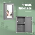 thumbnail image 3 of Costway Bathroom Wall Cabinet Single Mirror Door Cupboard Storage Wood Shelf Grey, 3 of 10