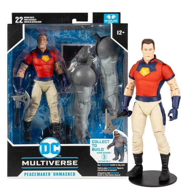 DC Multiverse Escouade Suicide Figurine Articulée 7 Pouces Requin Roi BAF - Peacemaker Démasqué