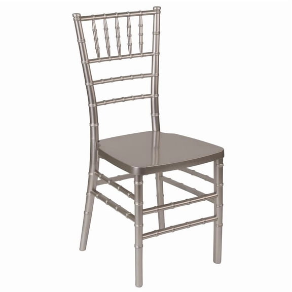 Pewter Resin Chiavari Banquet Chair with FREE Vinyl Seat Cushion / Commercial Quality Stackable Resin Chiavari Wedding Chair
