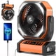 thumbnail image 1 of Ventilador de camping con luz KITWLEMEN Batería recargable de 20000 mAh, 1 of 7