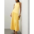 thumbnail image 5 of Women's Pleated Halter Neck Maxi Dress with Tied Stretch Bodice Not Lined Elegant Full Length 95% Cotton 5% Spandex, 5 of 12