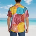 thumbnail image 6 of Balery Colorful Wool Balls Print Men's Hawaiian Shirts Short Sleeve Beach Shirt Relaxed Fit Vacation Button Down Shirts-X-Large, 6 of 9