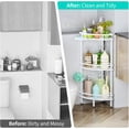 thumbnail image 7 of Standing Corner Shower Caddy - 3 Tier Shower Organizer Corner with Soap Holder and 4 Hooks, Rustproof Bathroom Storage Shelves with Adhesives, White, 7 of 7