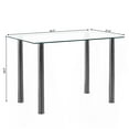 thumbnail image 4 of Kadyn Tempered Glass Dining Table, Stainless Steel Kitchen Table for 4 Person, Modern Dining Room Table for Home Office, Transparent, 4 of 8
