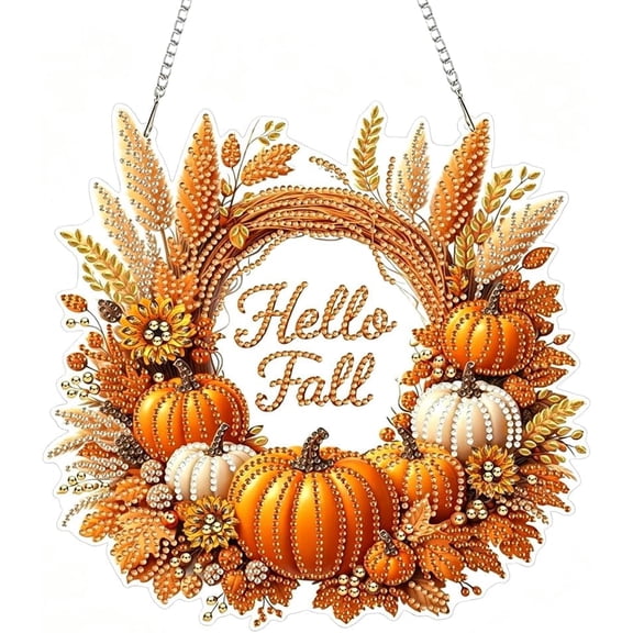 Halloween Diamond Art Hanging Kits for Adults Beginners, DIY Acrylic 5D Special Shaped Crystal Diamond Gem Art Painting for Window Pendants Home Garden Wall Hanging Ornament(RL)
