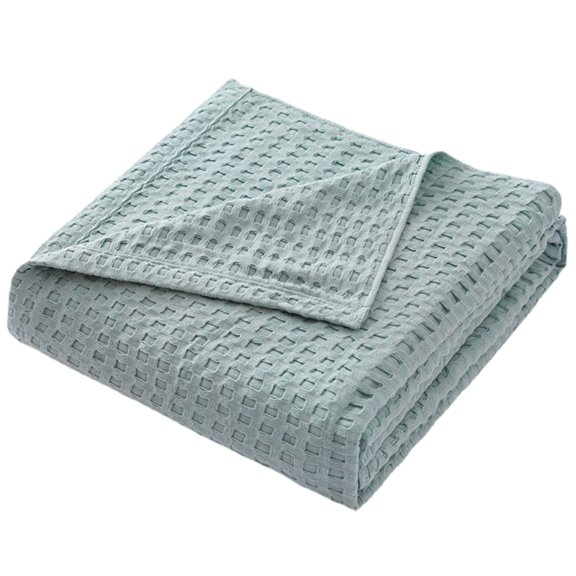 WINDLAND Elegant Cooling Cotton Waffles Summer Throw,Soft Bedspread Sofa Cover 150x200cm