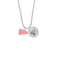 thumbnail image 2 of Delight Jewelry Acrylic 3/4" Pink Megaphone Silvertone Script Initial Disc - V - Charm Necklace, 20"+3", 2 of 4