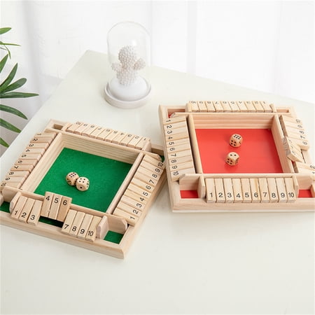 Kiddiway Learning Dice Game for Family - Shut The Box Educational Toy Number Practice Activity Perfect for Game Night and Parties Red