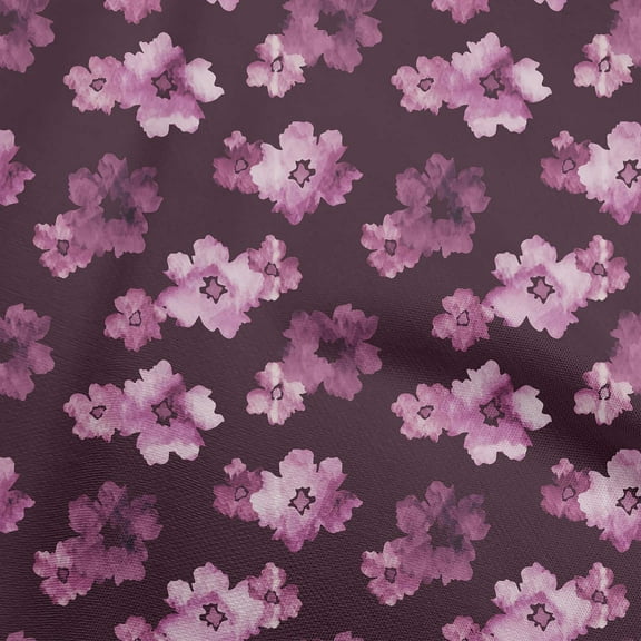 oneOone Polyester Lycra Purple Fabric Floral & Sewing Fabric By The Yard Printed Diy Clothing Sewing Supplies 56 Inch Wide