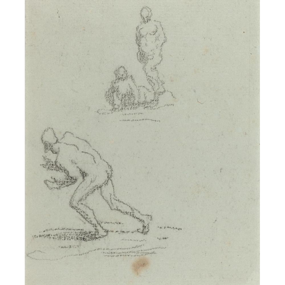 Honoré Daumier 12x14 Black Modern Framed Museum Art Print Titled - Bathers