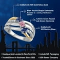 thumbnail image 2 of Gem Stone King 925 Silver and 10K Yellow Gold Blue Created Sapphire and Pink Lab Grown Diamond Engagement Ring for Women | 0.90 Cttw | Round 4MM | September Birthstone | Size 9, 2 of 6