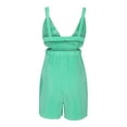 thumbnail image 6 of Summer Saving Wycnly Jumpsuits for Women Dressy Sexy Hollwed Elastic Waist Strap Mini Overalls Jumpsuits Summer V-Neck Sleeveless Solid Short Trendy Rompers Green xxl, 6 of 7