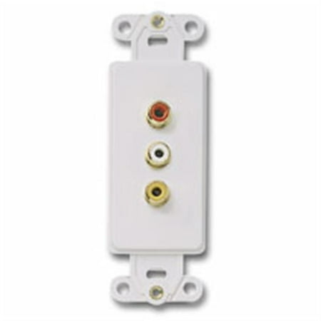 - SOLDER-STYLE DECORATIVE GOLD TRIPLE RCA MULTIMEDIA INSERT - IVORY