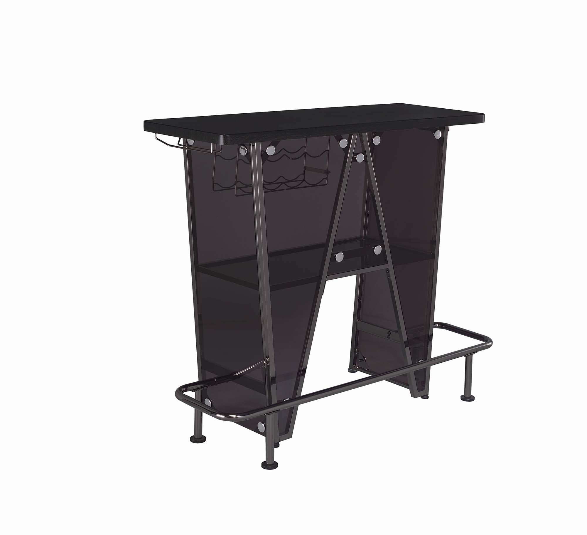 1tier Bar Unit Dark Charcoal and Black NickelColorBlack,FinishBlack