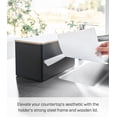 thumbnail image 5 of Yamazaki Home Paper Towel Dispenser, Walnut, Steel + Wood, Lid, No Assembly, 5 of 7