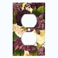 thumbnail image 2 of Metal Light Switch Plate Outlet Cover Purple White Rose Wallpaper ROS018, 2 of 13