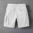 thumbnail image 4 of kamemir Big and Tall Shorts for Men Mens Casual Cargo Shorts Drawstring Classic Cargo Stretch Short(White,30), 4 of 4