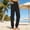 Black, variant on iHPH7 Women's High Waisted Cotton Linen Joggers - Elastic Waistband Tapered Leg Pants with Pockets Breathable Lightweight Casual Summer Lounge Beach Comfy Everyday Wear Black L