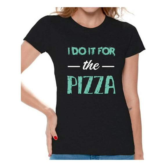 Awkward Styles Women's I Do It For the Pizza Graphic T-shirt Tops GYM Funny Workout Saying
