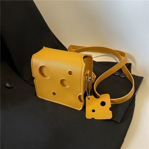 Mini Women's Crossbody Bag Cheese Shaped Lipstick Purses Shoulder Bag PU Leather Bags Earphone Handbags 1