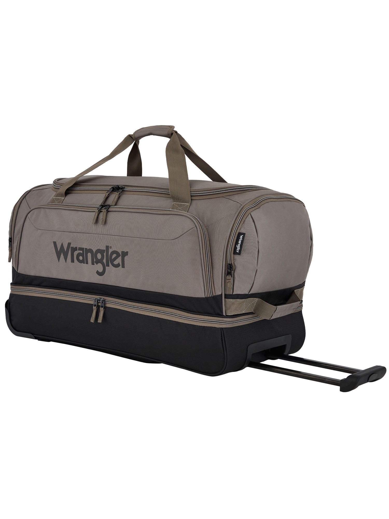 Wrangler Large 30" Drop-Bottom Rolling Travel Duffel Bag, Fallen Rock