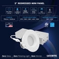 thumbnail image 7 of LUXRITE 3 In. LED Regressed Mini Panel Light, 5CCT, 9/12W, 750/1000LM, Dual Dimmable, 90 Beam, ETL Listed 4 Pack, 7 of 7