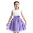 thumbnail image 2 of Moggemol Kids Girls Wedding Flower Girl Dress Pageant Evening Party Bridesmaid Gown Dance Ball Gown Lavender 6, 2 of 7