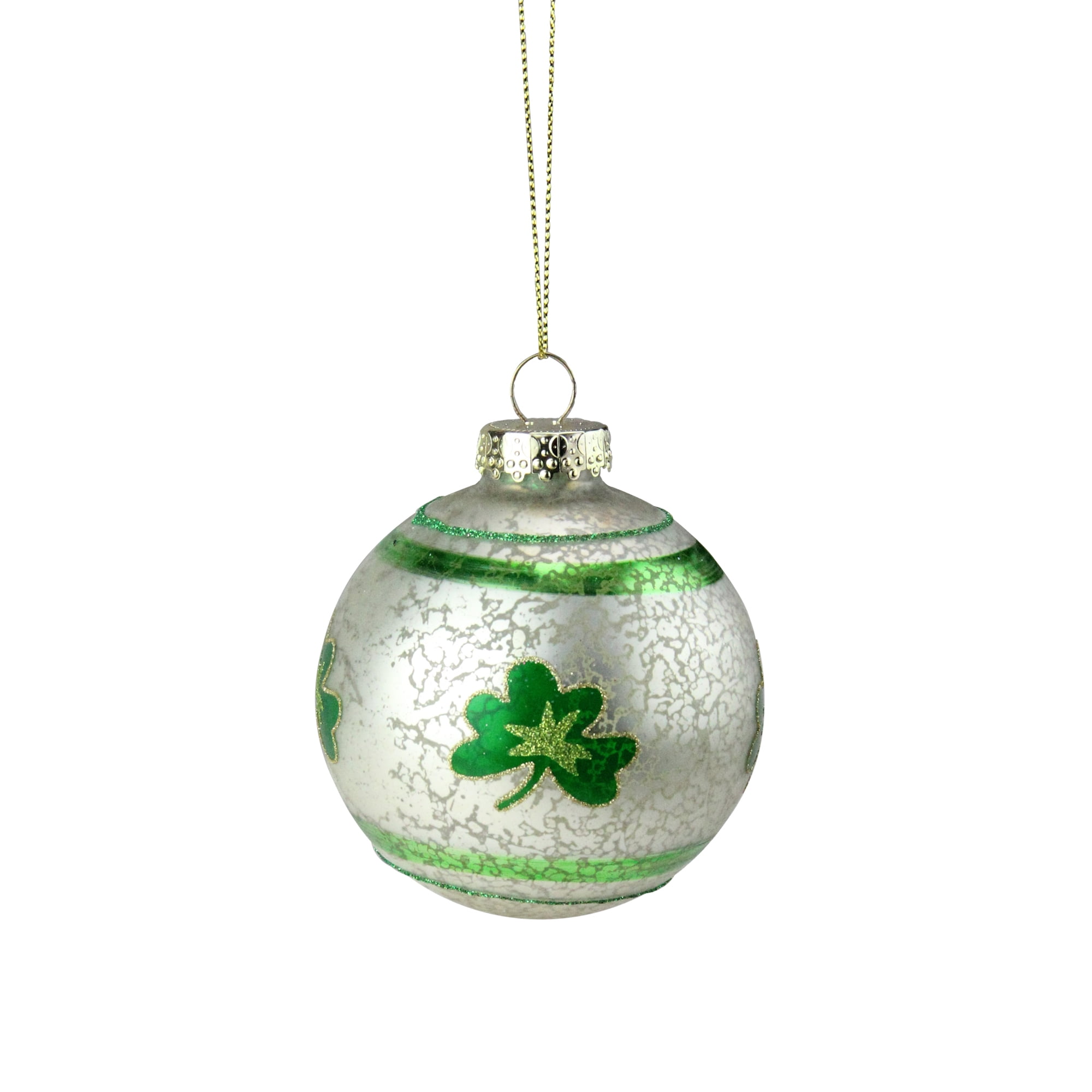 3 5 Green And White Mercury Glass Shamrock Glass Christmas