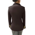 thumbnail image 7 of Womens Double Breasted Gold Button Front Blazer Jacket(Brown,X-Large), 7 of 7
