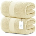 thumbnail image 3 of White Classic Luxury Bath Sheet Towels Extra Large | 35x70 Inch | 2 Pack, Beige, 3 of 10