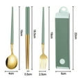 thumbnail image 2 of Reusable Travel stainless steel utensils set with case, Portable Lunch Box for Camping and Officegreen, 2 of 4