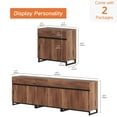 thumbnail image 4 of WAMPAT Storage Cabinet, 3 in 1 Modern Sideboard with Adjustable Shelves and Metal Base, Coffee Bar Cabinet for Living Room, Dining Room, Brown, 4 of 6