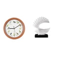 thumbnail image 1 of Reloj de pared con pájaro cantor, reloj de pared con escultura de ola, estatua abstracta, adorno, artesanía moderna, centro de mesa adecuado para sala, 1 of 8