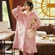 thumbnail image 5 of Camisones de franela con dibujos animados para mujer, Conjunto de pijama de felpa suave, bata con capucha, ropa de dormir dulce, rosa, Kawaii, amor, conejo, Invierno, 5 of 5