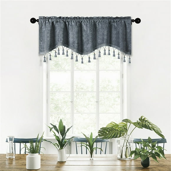 EGNMCR Room Decor, Home Decor, Wall Decor Elegant Fringed Window Curtains Patterned Rod Panels Stylish Short Drapes For Home Decor Curtains Curtains