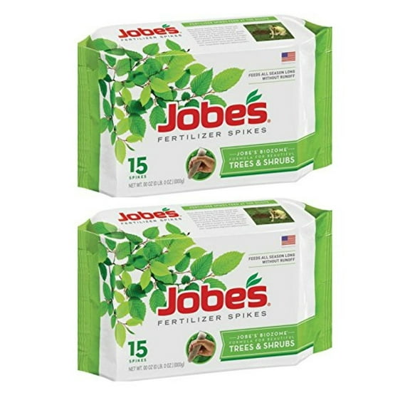 Jobe's Tree Fertilizer Spikes, 16-4-4 Time Release Fertilizer for All Shrubs & Trees, 15 Spikes per Package - 2