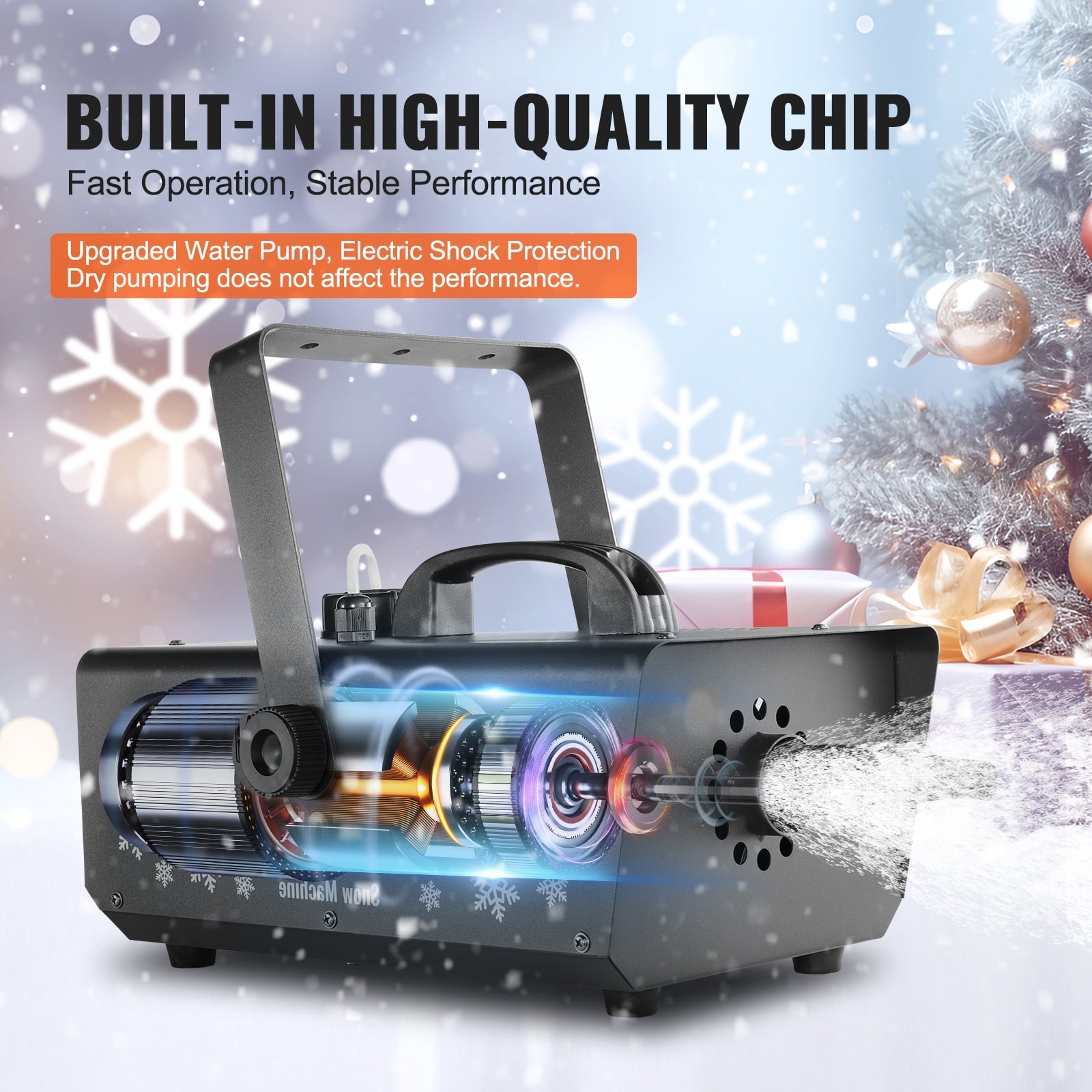 KFFKFF Snow Device, 650W, Portable/Mountable Snow Creation Equipment, Wireless Control Indoor Snowflake Producer with 1L Reservoir, Proficient Output Imitation Snow Creator for Festive Occasions