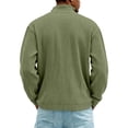 thumbnail image 4 of Qwertyu Quarter Zip Mock Neck Sweatshirt for Men Plus Size Quilted Knit Oversized Sweatshirt Big and Tall Casual Sweatshirts Army Green 5XL, 4 of 6