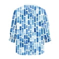 thumbnail image 4 of YUGYXL Womens Tops Casual Tropical Flower Blouses Ruffle Sleeve V Neck 3/4 Length Sleeve Womens Tops Shirts A Blue XXL, 4 of 5