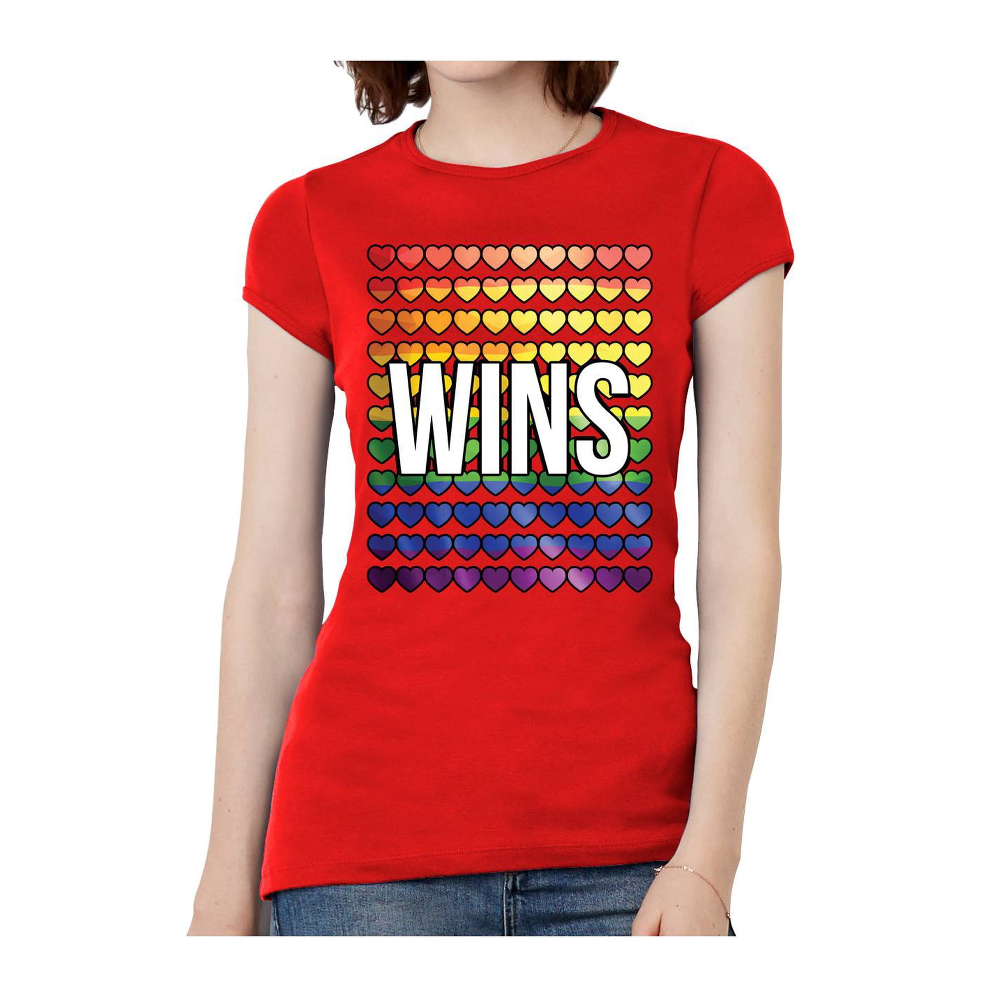 Womens Love Wins Banner Short-Sleeve T-Shirt - Red - 2X-Large