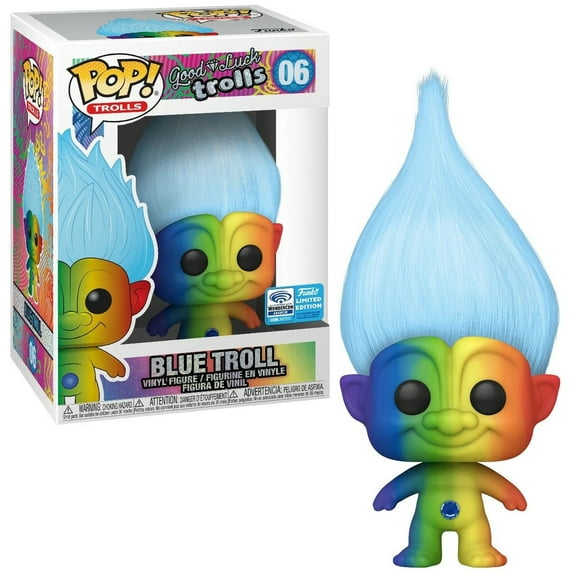 Funko POP! Trolls Good Luck Trolls - Blue Troll #06 [Rainbow Body, Wondrous Convention] Exclusive