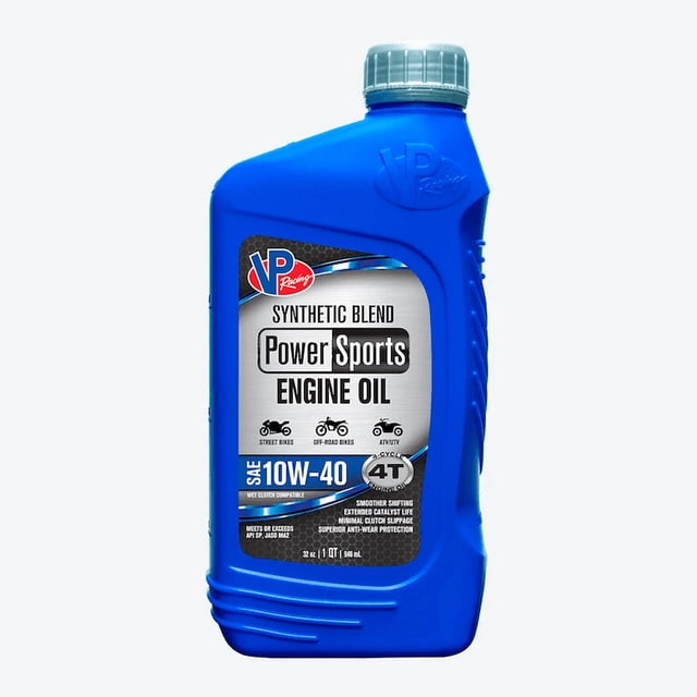 VP Racing Fuels Huile VP7140403 Sports Motorisés; SAE 10W-40; Semi-Synthétique; Bouteille de 1,05 Quart; Simple