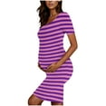 thumbnail image 6 of Frwgonr Dress Maternity Photography Hot Pink Short Sleeve Bodycon Summer Dress S-XL, 6 of 6