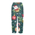 thumbnail image 6 of Women's Fashion Christmas Snowflakes Print Casual Pants with Drawstring Elastic Waist and Pockets, Comfortable Full Length Trousers for Winter Casual Wear,Cyan,XL, 6 of 6